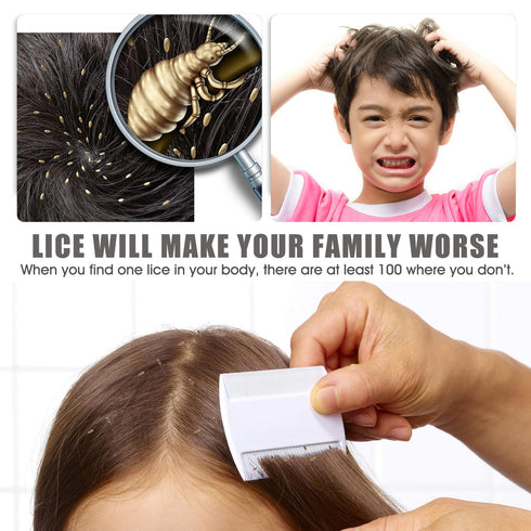 Lice Comb Flea Comb Set for Cats and Dogs, Metal Fine Tooth Comb to Remove Tear Marks, Dandruff, and Hair