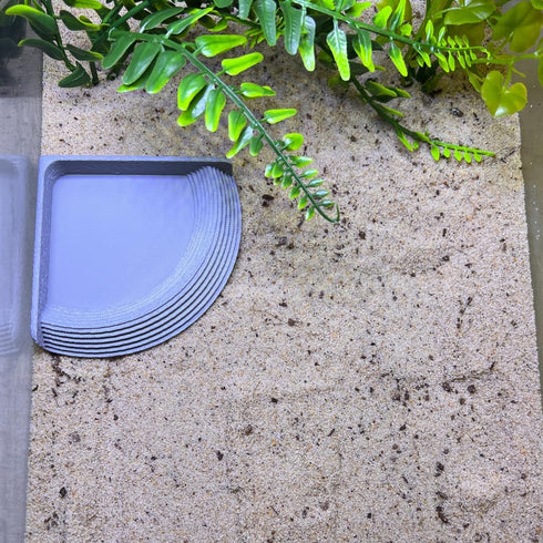 Hermit Crab Corner Pool | Watering Dish for Crabs, Frogs, Lizards | Corner Watering Pool with Ramp Access | Made in USA