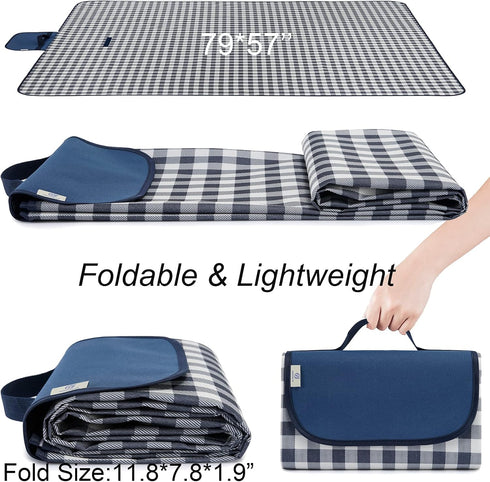 Beach Blanket Extra Large Picnic Mat Sand Free Waterproof Camping Blanket Easy Fold Carry Portable Travel Blanket Play