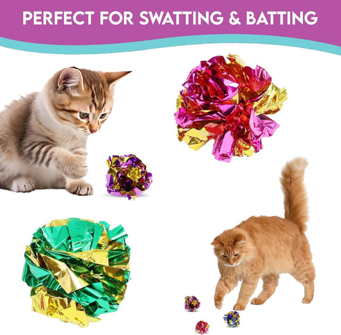 SPOT 1-1/2-Inch 4-Pack Ethical Mylar All Breed Sizes Balls Cat Toys, for All Breed Sizes