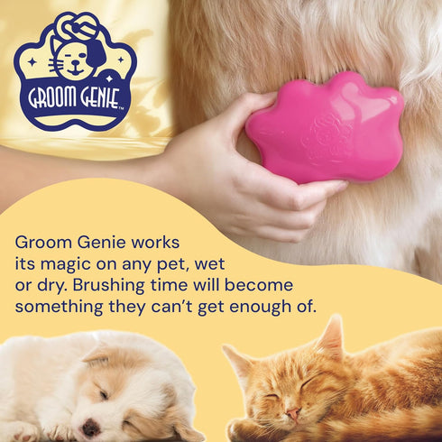 Small 4" Dog Pet Hair Massaging Brush Grooming Tool for Cats and Dogs, Long or Short Hair (Raspberry Pink)