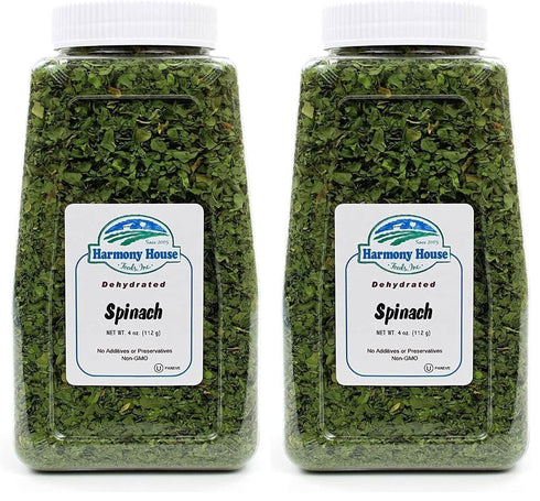 Harmony House Dried Spinach Flakes Dehydrated Vegetables For Cooking, Camping, Emergency Supply