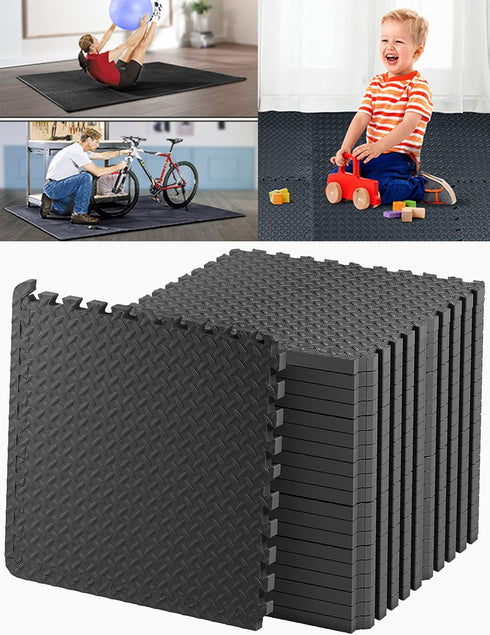 Kangler Puzzle Exercise Mat, 20 Tiles Foam Interlocking Exercise Mats, Floor Tiles for Gym Equipment and Workouts