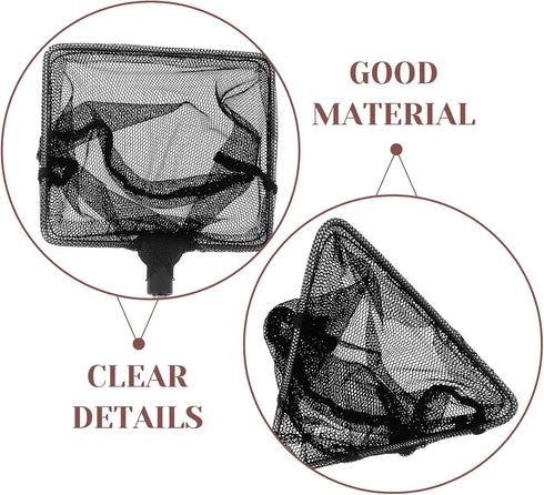 2pcs Set Luxshiny Aquarium Fish Net with Nylon Mesh, Lightweight Fish and Shrimp Tank Cleaning Nets, Square