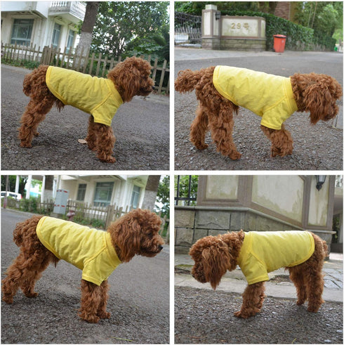 Lovelonglong Dog Costumes, Basic Blank T-Shirt Tee for Medium Large Dogs, Yellow, XXL+