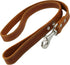 4' Classic Genuine Leather Dog Leash, 1" Wide, Orange for Largest Breeds