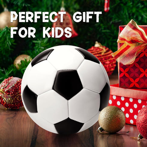 2/3/4/5 1 2 3 Pack Soccer Ball Size with Pump & Bag, Deflated Ball - or - Classic Black & White - Durable Soccer Ball