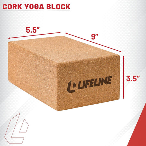 Cork Yoga Block - Sustainable Home Gym Workout Equipment for Yoga, Pilates and General Fitness by Lifeline