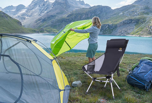 Backpacking 2 Nice C Ultralight High Back Folding Camping Chair, Collapsible Chair, Compact & Heavy Duty Outdoor