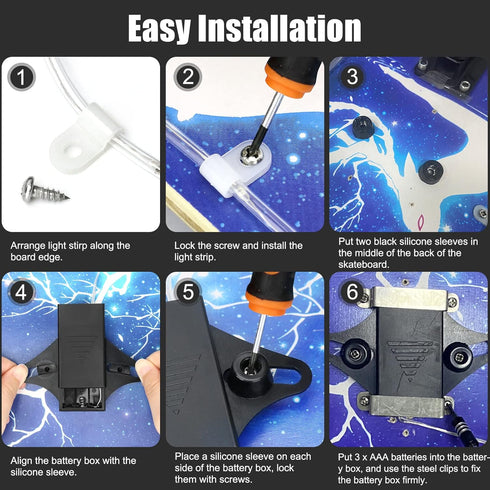 LED Skateboard Light, Remote Control Longboard Light, 16 Color Change, Waterproof and Shockproof