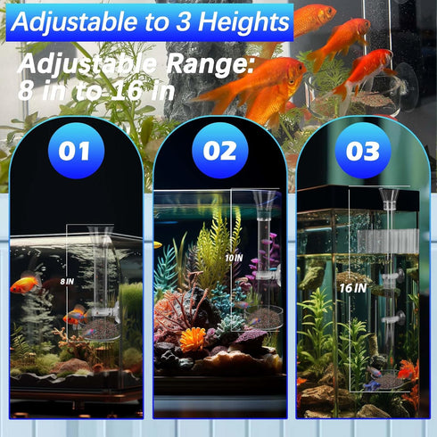 Fish Feeding Tube Aquarium Plant Holder Kit, Removable Length Shrimp Feeding Dish for Fish Tank