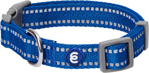 Blueberry Pet Essentials Pastel Color Reflective Dog Collar, Navy, Large, Neck 18"-26"
