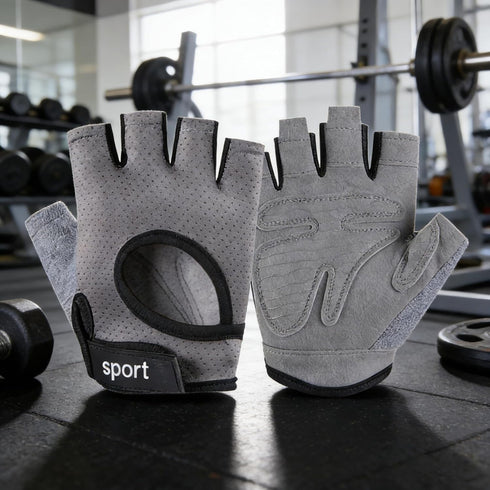 OVOY Fingerless Training Gloves - Non-Slip with Palm Padding for Weight Lifting, Cycling, Gym & Fitness | for Men