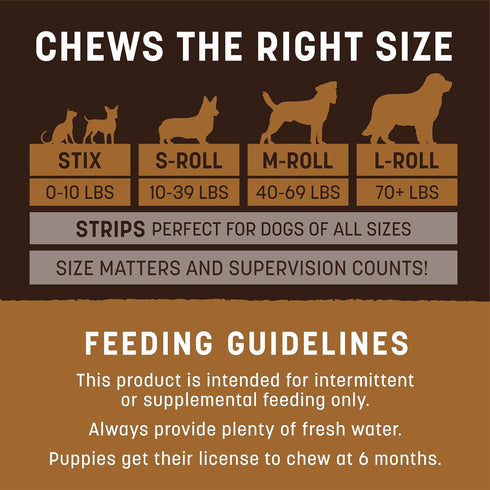 Earth Animal No Hide Medium Venison Flavored Dog Chews - Long Lasting Chew Sticks for Large Dogs