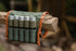 BLEEKER & RWE Backpack Bushcraft Camping Spice Kit Portable with Glass Jars, Funnel and Carabiner Great for and Travel
