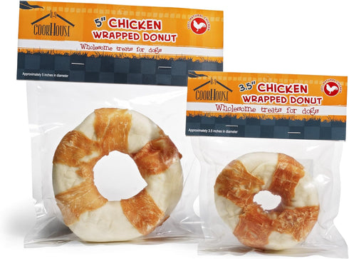 K-9 Cookhouse Chicken Jerky Wrapped Donut Dog Treat, 3.5-Inch, Pack of 1