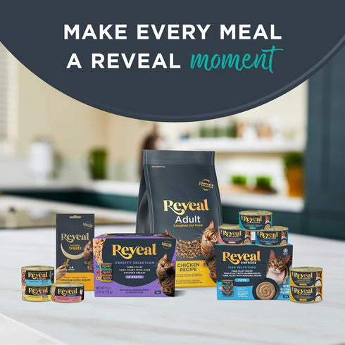 (6 3oz Reveal Natural Wet Cat Food, Limited and Natural Ingredients, Grain Free, High Protein with No Artificial