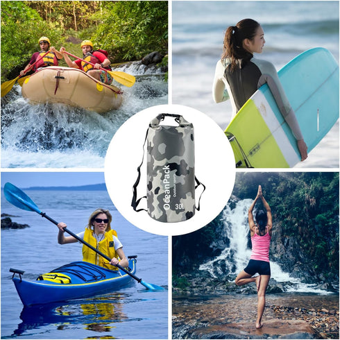 Waterproof Dry Bag 2L/5L/10L/20L/30L, Dry Sack for Kayaking, Rafting, Beach, Fishing with Phone Case