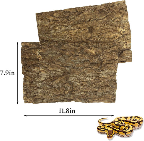 Tfwadmx 2Pcs Cork Terrarium Background, 11.8”x7.9” Natural Cork Bark Backdrop for Reptile Accessories