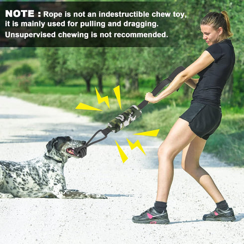 Interactive Tug Toy for Dogs, Indestructible Squeaky Rope Toys for Training, Tough Tug of War Balls for Medium & Large