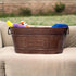 Indestructible Metal Dog Toy Bin, Copper Galvanized Storage Box with Handles, Dog Bone Design for Chew Toys, Blankets,