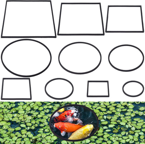 PAGOW 10pcs Fish Feeding Rings Set - Floating Aquarium Plant Corral, Round & Square Fish Feeder Rings