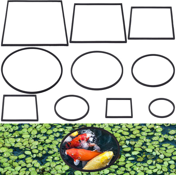 PAGOW 10pcs Fish Feeding Rings Set - Floating Aquarium Plant Corral, Round & Square Fish Feeder Rings