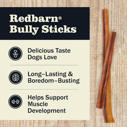 Redbarn All Natural 8-12” Bully Sticks for Medium & Large Dogs - Healthy Long Lasting Chews Variety Party Pack