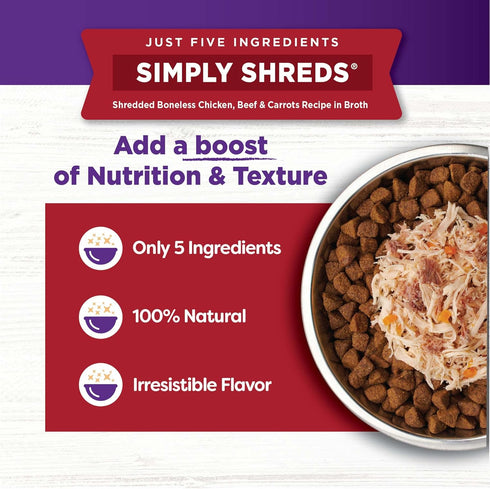 Wellness Natural Pet Food Simply Shreds Variety Pack, 2.8 Ounce Pouch (Pack of 12)