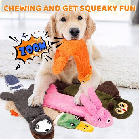 FIREOR Dog Squeak Toys - No Stuffing Plush Crinkle Water Bottle Chew Toy for Small, Medium, Large Breeds