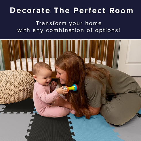 3/8" 12"x12" We Sell Mats Thick Multipurpose EVA Foam Exercise Floor Mat, Interlocking Kid-Friendly Tiles, Anti-Fatigue