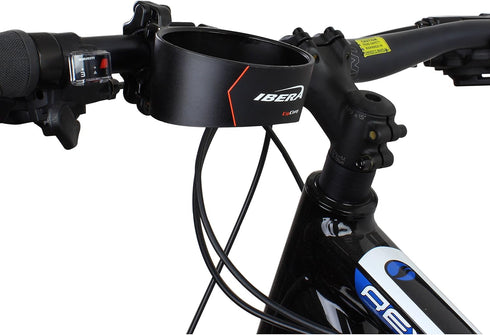Ibera Bike Handlebar Cup Holder, Black with Multi-Way Mount for Commuters and Road Bike