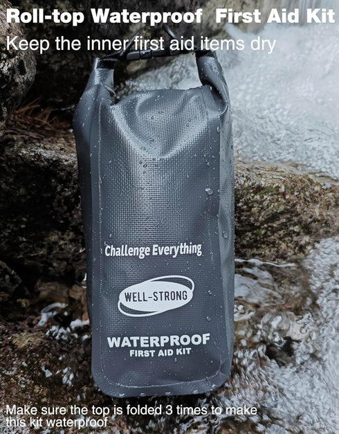 Waterproof First Aid Kit Roll Top, Emergency Kit with Waterproof Contents for Fishing and Camping