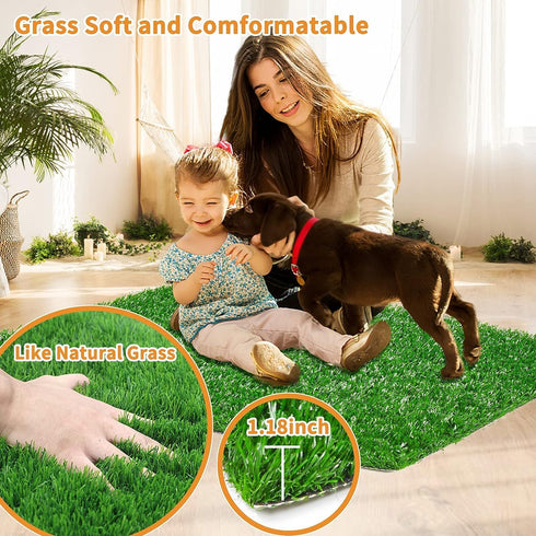 (18*28 inch) LOOBANI Dog Grass Pee Pads, Artificial Dog Grass Pads for Potty Tray, Fake Grass for Dogs to Pee On