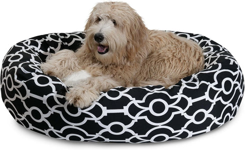Majestic Pet 24" Sherpa Bagel Bed - Athens Black