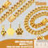 Dog Chain Collar with Quick Release Buckle, 18K Gold Chain Collar for Dogs (15MM, 16")
