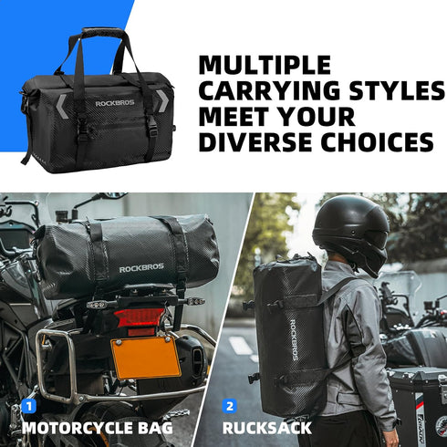 ROCKBROS Waterproof Duffel Bag, 20-60L Dry Duffel Bag for Motorcycling, Boating, Kayaking, Camping, Fishing Outdoor