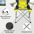 VILLEY Camping Chairs, Padded Folding Chair, Outdoor Portable High Camp Chair, Foldable Outside Arm Chair with Cup