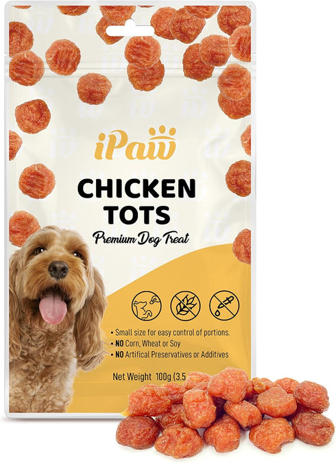 All Natural Human Grade Dog Treat for Puppy Training, Hypoallergenic, Easy to Digest (Chicken Tots)