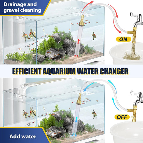 GADFISH Gravel Vacuum for Aquarium Water Changer, Siphon Universal Quick Pump (30ft)