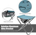 16 Inch Tall Portable Folding Camping Stool - Aluminum Alloy Lightweight Seat With Carry Bag for Fishing, Outdoor