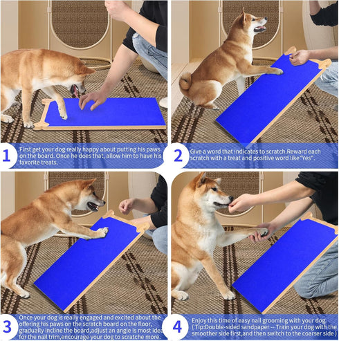 Dog Nail Scratch Pad and Bonus Handheld Dog Nail Filer - Stress-Free Scratch Board for Dog Claw Care