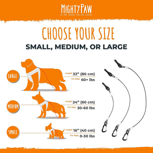 Mighty Paw Dog Seat Belt Vehicle - Chew-Proof Dog Belt with Aviation Aluminum Carabiner for Teething Puppies