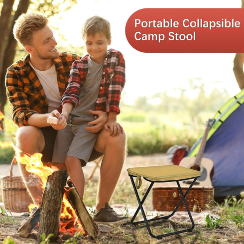 TIXIPEM Backpack 12-Inch Small Foldable Stool, Mini Portable Camping Stool Folding Chair Collapsible Stool Footstool