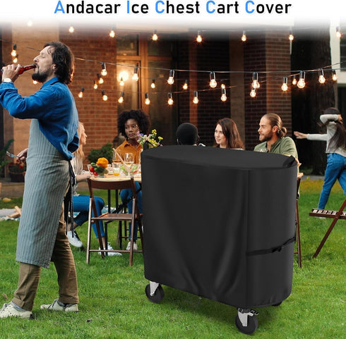120-Qt 37.4"L21.7"W35"H, Cooler Cart Cover for Permasteel Rolling Ice Chest, Waterproof Ice Chest Cart Cover Patio