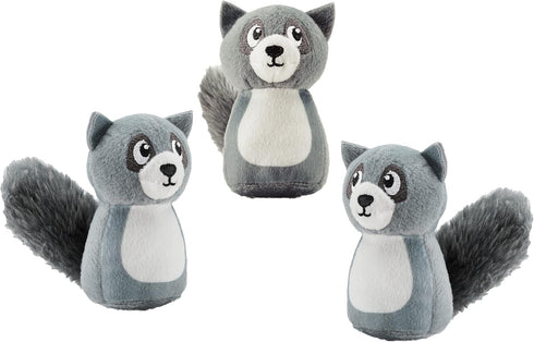 Outward Hound Squeakin' Racoon Hide A Puzzle Plush Replacement Dog Toys - 3 Pack