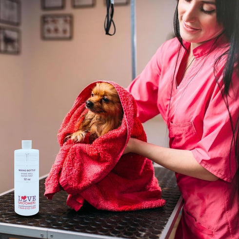 32oz Dilution Bottles - Set of 4 Professional Pet Shampoo Mixing Bottles for Grooming Solutions