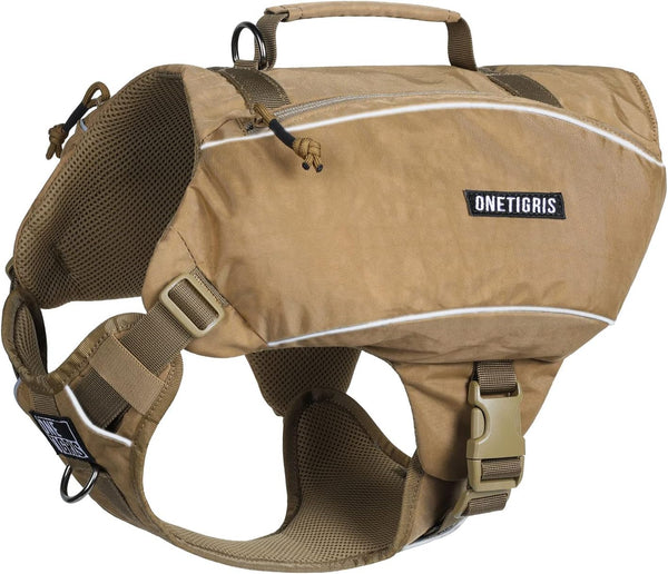 OneTigris Y-Shaped Dog Backpack - No Pull CAMLUS Dog Saddle Bag for Hiking Gear, Lightweight Dog Pack