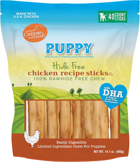 Canine Naturals Puppy Chicken and Rice Chew - Rawhide Free Puppy Treats