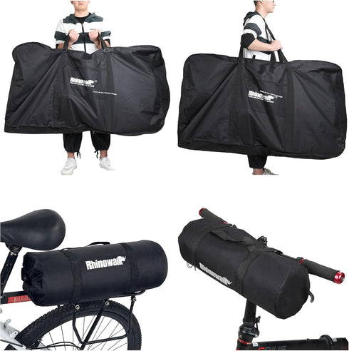 Rhinowalk Bike Transport Bag, Waterproof Bicycle Travel Case for 26 Inch Wheel Size Mountain Road Bikes, Foldable